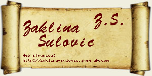 Žaklina Šulović vizit kartica